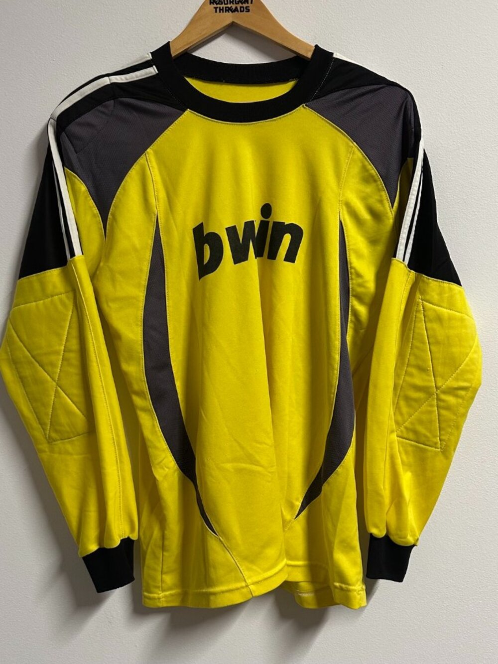 Vintage 90s Bwin Soccer Futbol Jersey Goalkeeper Goalie Long Sleeve Yellow Large